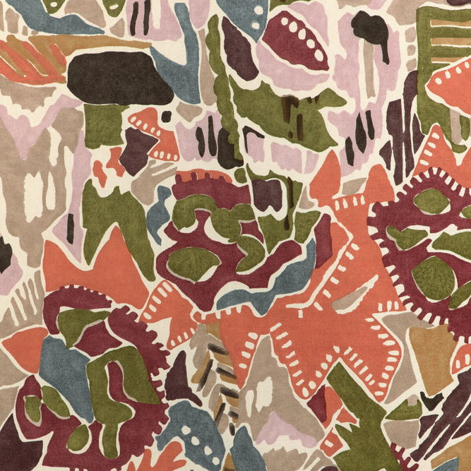 Lee Jofa Modern Chrystie Print Plum/Clay Fabric
