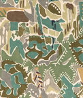 Lee Jofa Modern Chrystie Print Moss/Fog Fabric