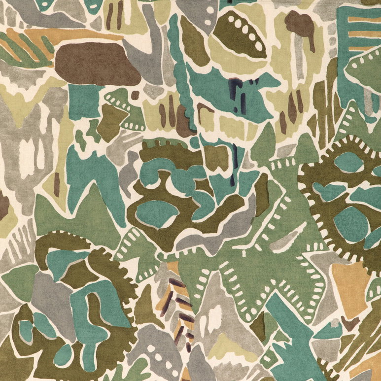 Lee Jofa Modern Chrystie Print Moss/Fog Fabric