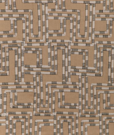 Lee Jofa Modern Circuit Embroidery Buff Fabric