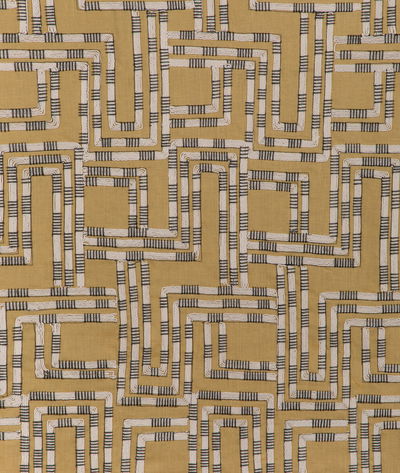 Lee Jofa Modern Circuit Embroidery Ochre Fabric