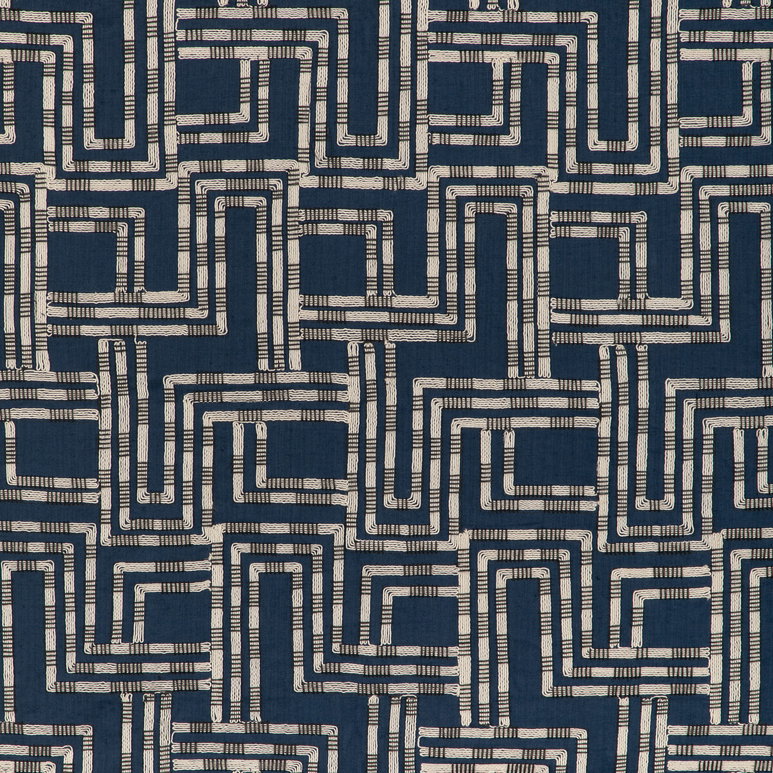 Lee Jofa Modern Circuit Embroidery Azure Fabric