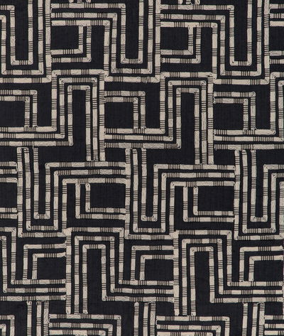 Lee Jofa Modern Circuit Embroidery Noir Fabric