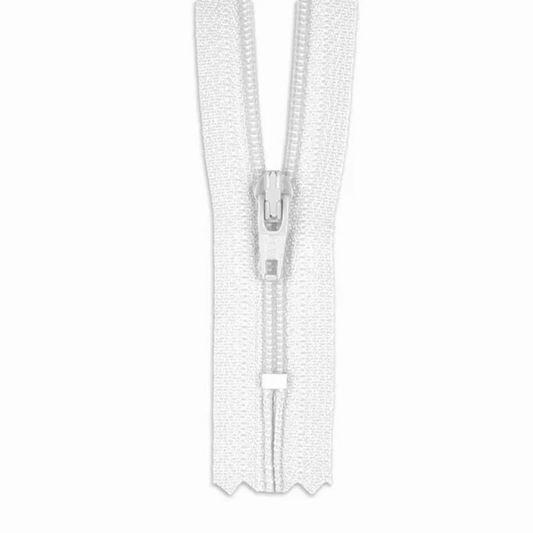 YKK 22" Bright White #3 Closed End Zipper
