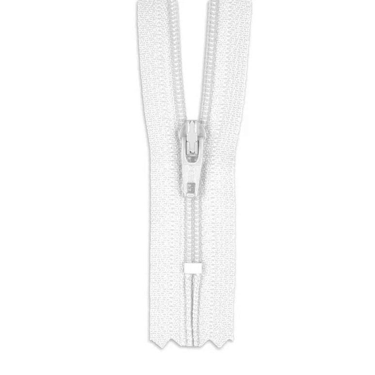 YKK 8" Bright White #3 Closed End Zipper