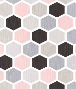 Premier Prints Hexagon Blush Slub Canvas Fabric