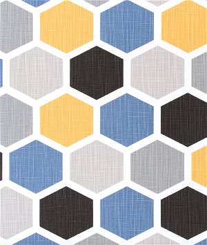 Premier Prints Hexagon Brazilian Yellow Slub Canvas Fabric