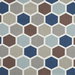 Premier Prints Hexagon Regal Blue Slub Canvas Fabric