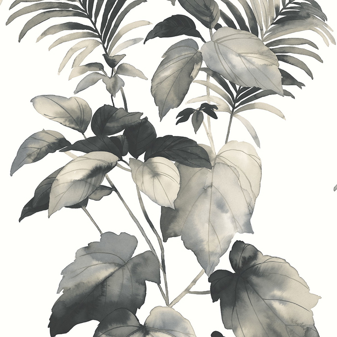 Harry &amp; Grace Peel &amp; Stick Leaf Stripe Inkwell Wallpaper image 1 of 4