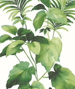 Harry & Grace Peel & Stick Leaf Stripe Summer Fern Wallpaper