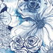 Harry & Grace Peel & Stick Ink Rose Celtic Blue Wallpaper