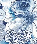 Harry & Grace Peel & Stick Ink Rose Celtic Blue Wallpaper