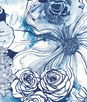 Harry & Grace Peel & Stick Ink Rose Celtic Blue Wallpaper