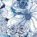 Harry &amp; Grace Peel &amp; Stick Ink Rose Celtic Blue Wallpaper thumbnail image 1 of 4