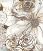 Harry & Grace Peel & Stick Ink Rose Mocha & Blue Mist Wallpaper