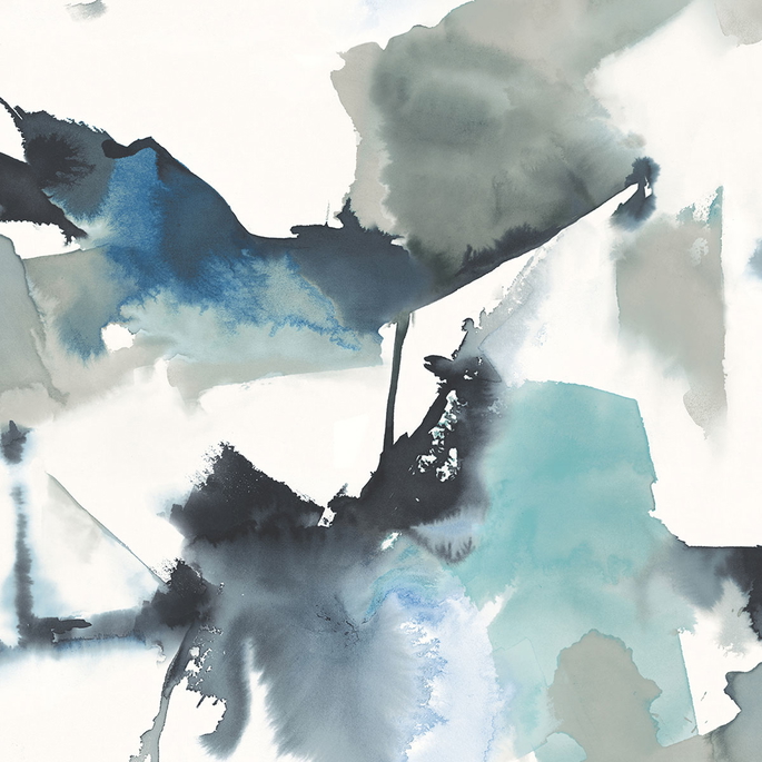 Harry &amp; Grace Peel &amp; Stick Watercolor Block Blue Lagoon Wallpaper image 1 of 4