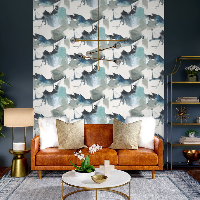 Harry &amp; Grace Peel &amp; Stick Watercolor Block Blue Lagoon Wallpaper image 3 of 4