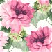 Harry &amp; Grace Peel &amp; Stick Watercolor Floral Cerise Pink &amp; Evergreen Wallpaper thumbnail image 1 of 4
