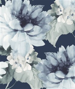 Harry & Grace Peel & Stick Watercolor Floral Navy Blue & Slate Green Wallpaper