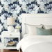 Harry &amp; Grace Peel &amp; Stick Watercolor Floral Navy Blue &amp; Slate Green Wallpaper thumbnail image 3 of 4