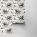 Harry &amp; Grace Peel &amp; Stick Watercolor Floral Ash &amp; Metallic Silver Wallpaper thumbnail image 2 of 4