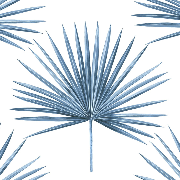 Harry &amp; Grace Peel &amp; Stick Pacific Palm Coastal Blue Wallpaper image 1 of 5