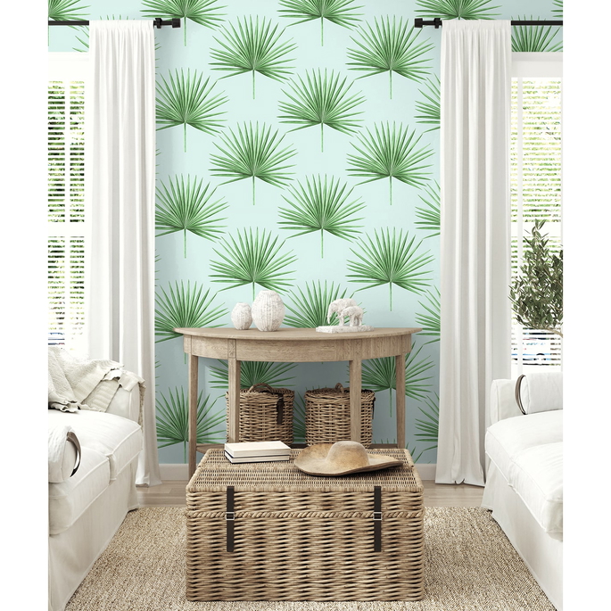 Harry &amp; Grace Peel &amp; Stick Pacific Palm Celeste &amp; Jade Wallpaper image 2 of 5