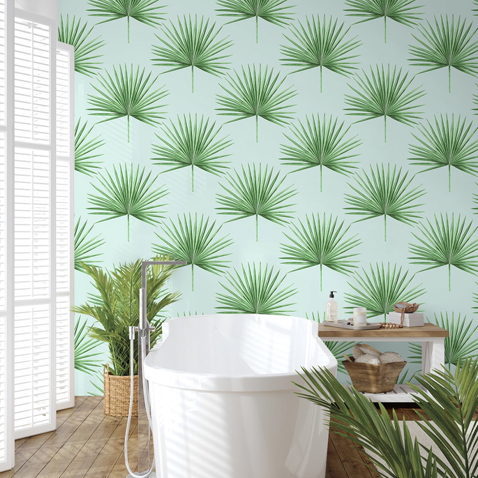 Harry &amp; Grace Peel &amp; Stick Pacific Palm Celeste &amp; Jade Wallpaper image 3 of 5