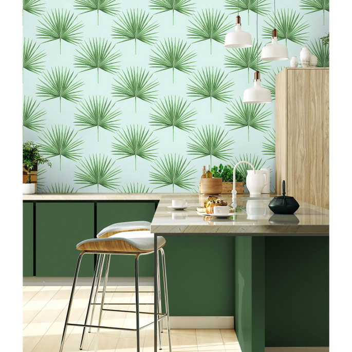 Harry &amp; Grace Peel &amp; Stick Pacific Palm Celeste &amp; Jade Wallpaper image 4 of 5