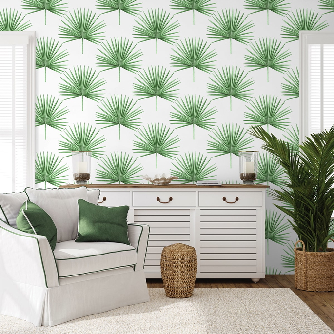 Harry &amp; Grace Peel &amp; Stick Pacific Palm Greenery Wallpaper image 2 of 5