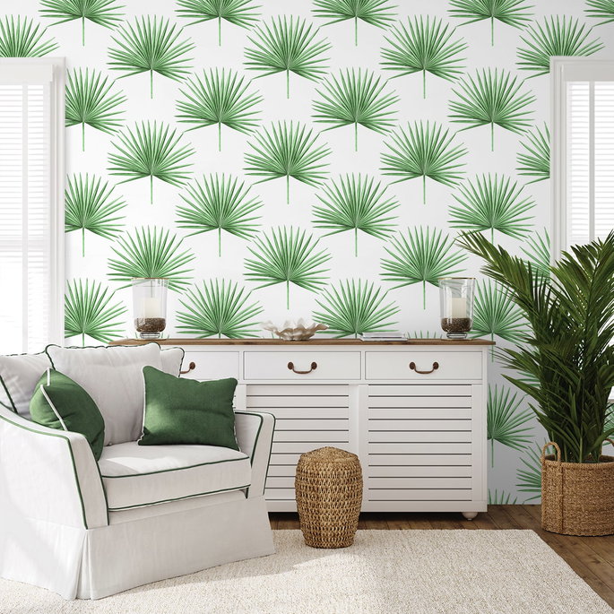 Harry &amp; Grace Peel &amp; Stick Pacific Palm Greenery Wallpaper image 2 of 5