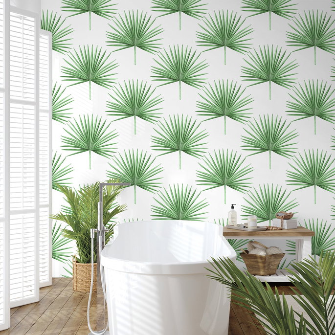 Harry &amp; Grace Peel &amp; Stick Pacific Palm Greenery Wallpaper image 3 of 5