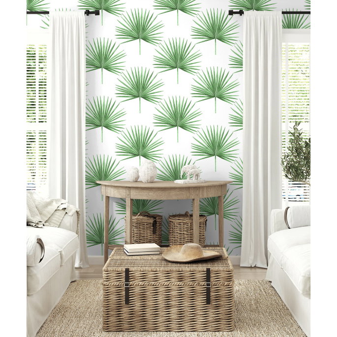 Harry &amp; Grace Peel &amp; Stick Pacific Palm Greenery Wallpaper image 4 of 5