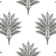 Harry & Grace Peel & Stick Sea Breeze Palm Charcoal Wallpaper
