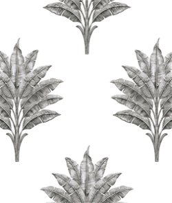 Harry & Grace Peel & Stick Sea Breeze Palm Charcoal Wallpaper