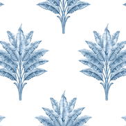 Harry & Grace Peel & Stick Sea Breeze Palm Coastal Blue Wallpaper