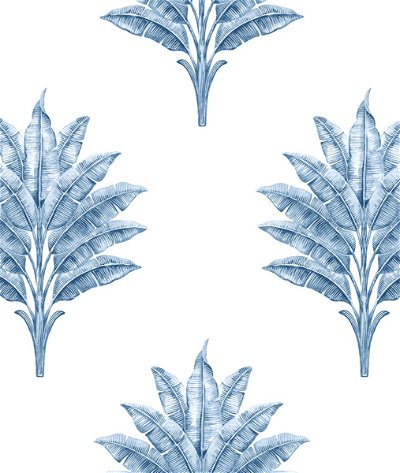 Harry & Grace Peel & Stick Sea Breeze Palm Coastal Blue Wallpaper