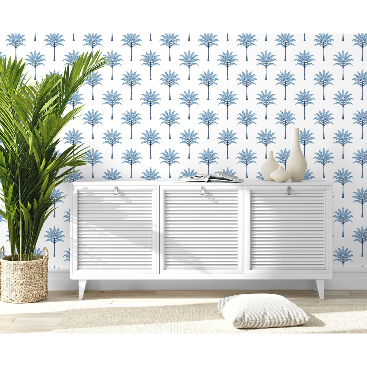 Harry & Grace Peel & Stick Montgomery Palm Blue Lake Wallpaper ...