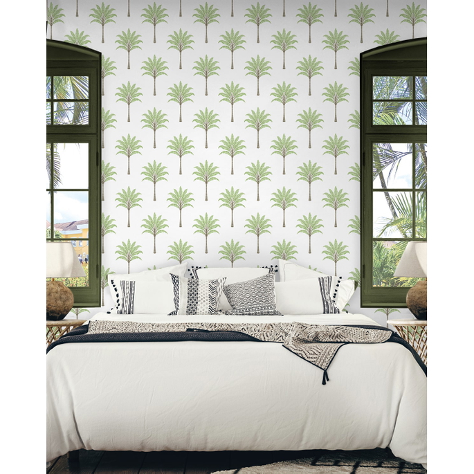 Harry &amp; Grace Peel &amp; Stick Montgomery Palm Green Tea Wallpaper image 2 of 5