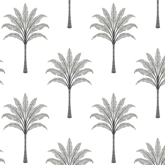 Harry &amp; Grace Peel &amp; Stick Montgomery Palm Harbor Grey Wallpaper image 1 of 5