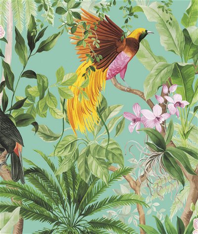 Harry & Grace Peel & Stick Tropical Bird Aqua Wallpaper