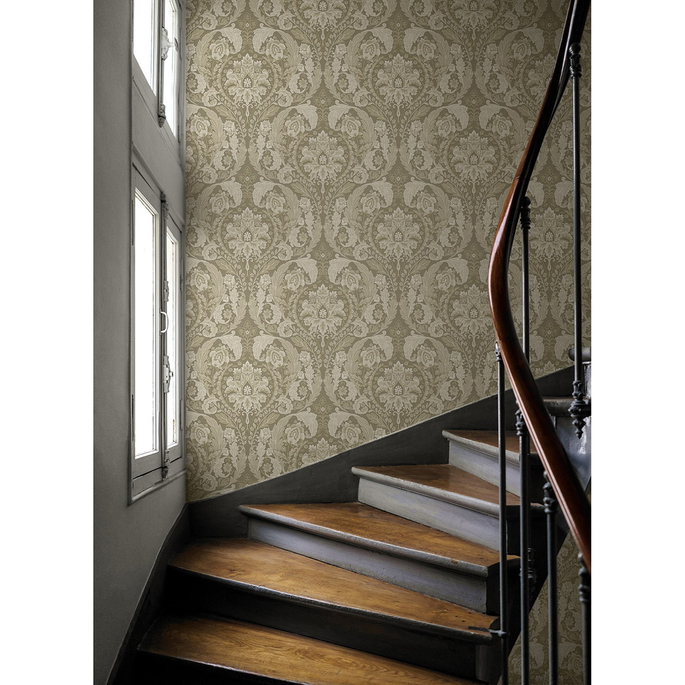 Harry &amp; Grace Peel &amp; Stick Thornton Vintage Damask Latte Wallpaper image 4 of 6