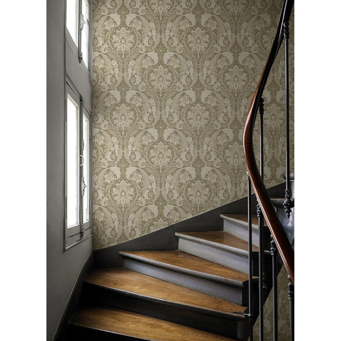 Harry &amp; Grace Peel &amp; Stick Thornton Vintage Damask Latte Wallpaper image 4 of 6