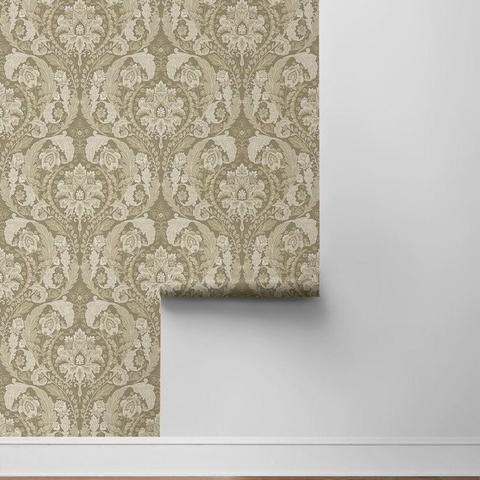 Harry &amp; Grace Peel &amp; Stick Thornton Vintage Damask Latte Wallpaper image 6 of 6
