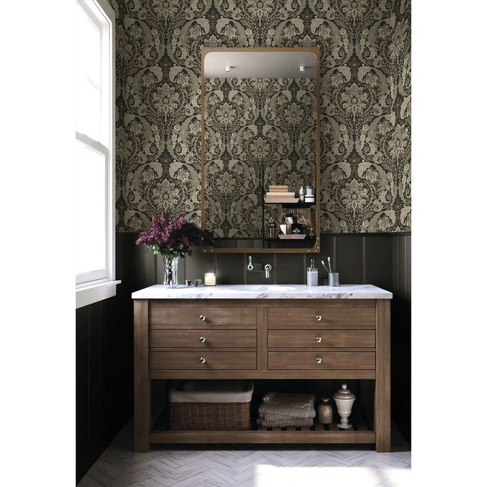 Harry &amp; Grace Peel &amp; Stick Thornton Vintage Damask Cliffside Wallpaper image 3 of 6