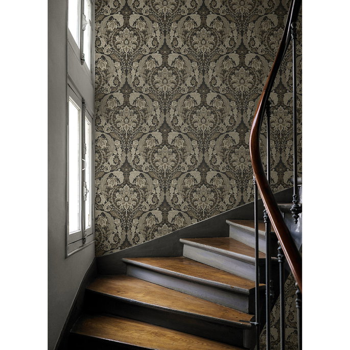 Harry &amp; Grace Peel &amp; Stick Thornton Vintage Damask Cliffside Wallpaper image 4 of 6
