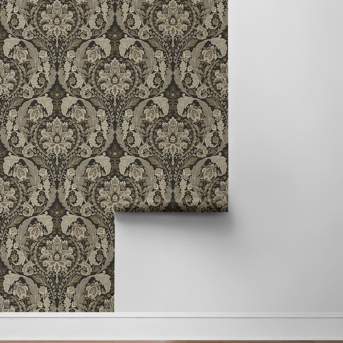Harry &amp; Grace Peel &amp; Stick Thornton Vintage Damask Cliffside Wallpaper image 6 of 6
