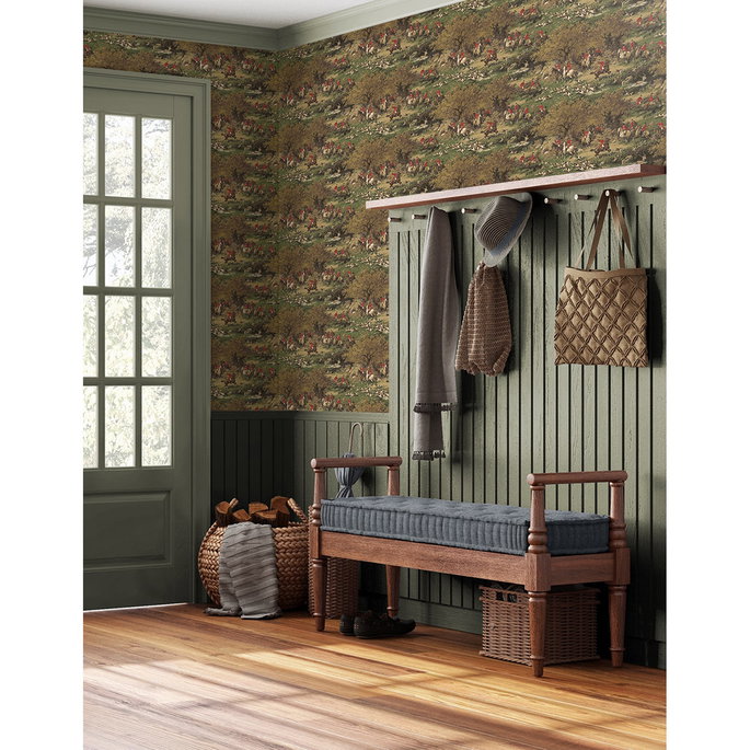 Harry &amp; Grace Peel &amp; Stick Taunton Hunt Scene Chestnut &amp; Rosemary Wallpaper image 5 of 6