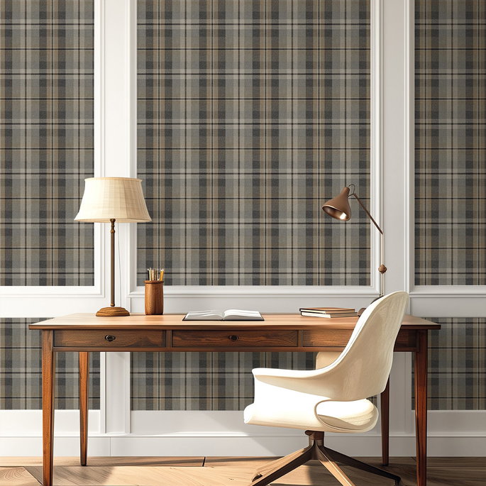 Harry &amp; Grace Peel &amp; Stick Thornbury Tailored Plaid Cliffside Wallpaper image 3 of 6