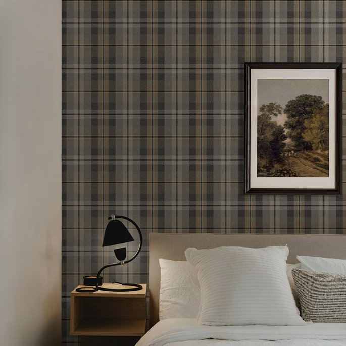 Harry &amp; Grace Peel &amp; Stick Thornbury Tailored Plaid Cliffside Wallpaper image 5 of 6